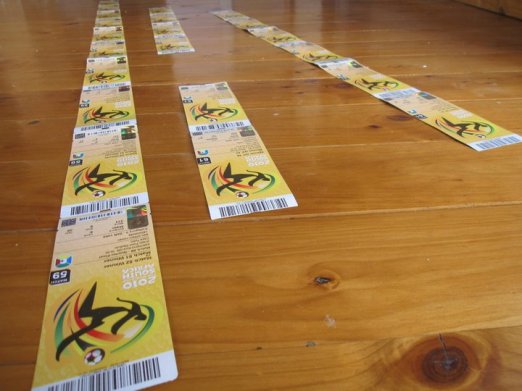 My ticket haul at the 2010 World Cup in South Africa...somehow...